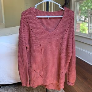 Dusty rose V neck sweater